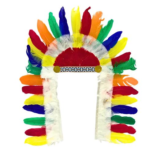 Multicolor Indian Feather Head Dress (Each)