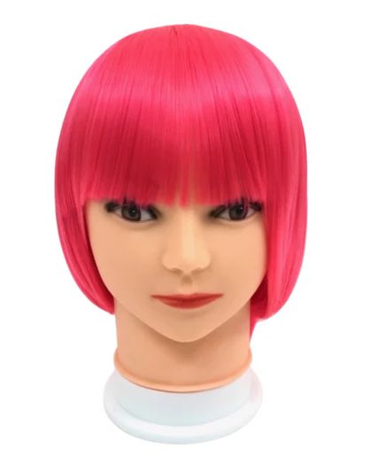 Neon Pink Bob Wig (Each)