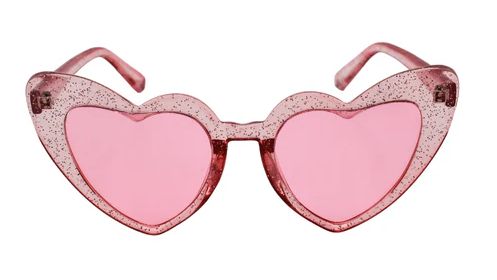 Pink Heart Shaped Glitter Sunglasses (Each)