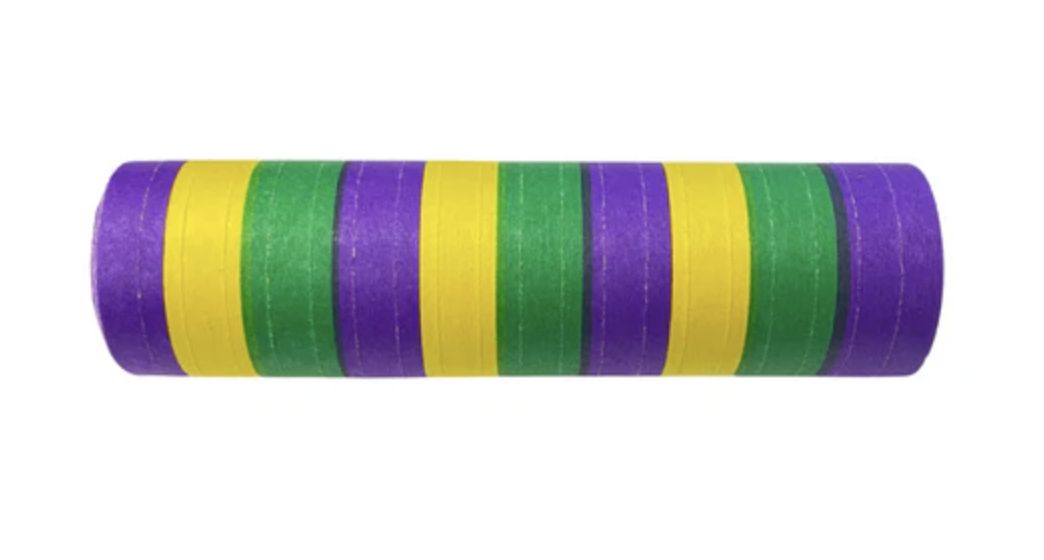 Purple Green and Gold Serpentine Streamers single