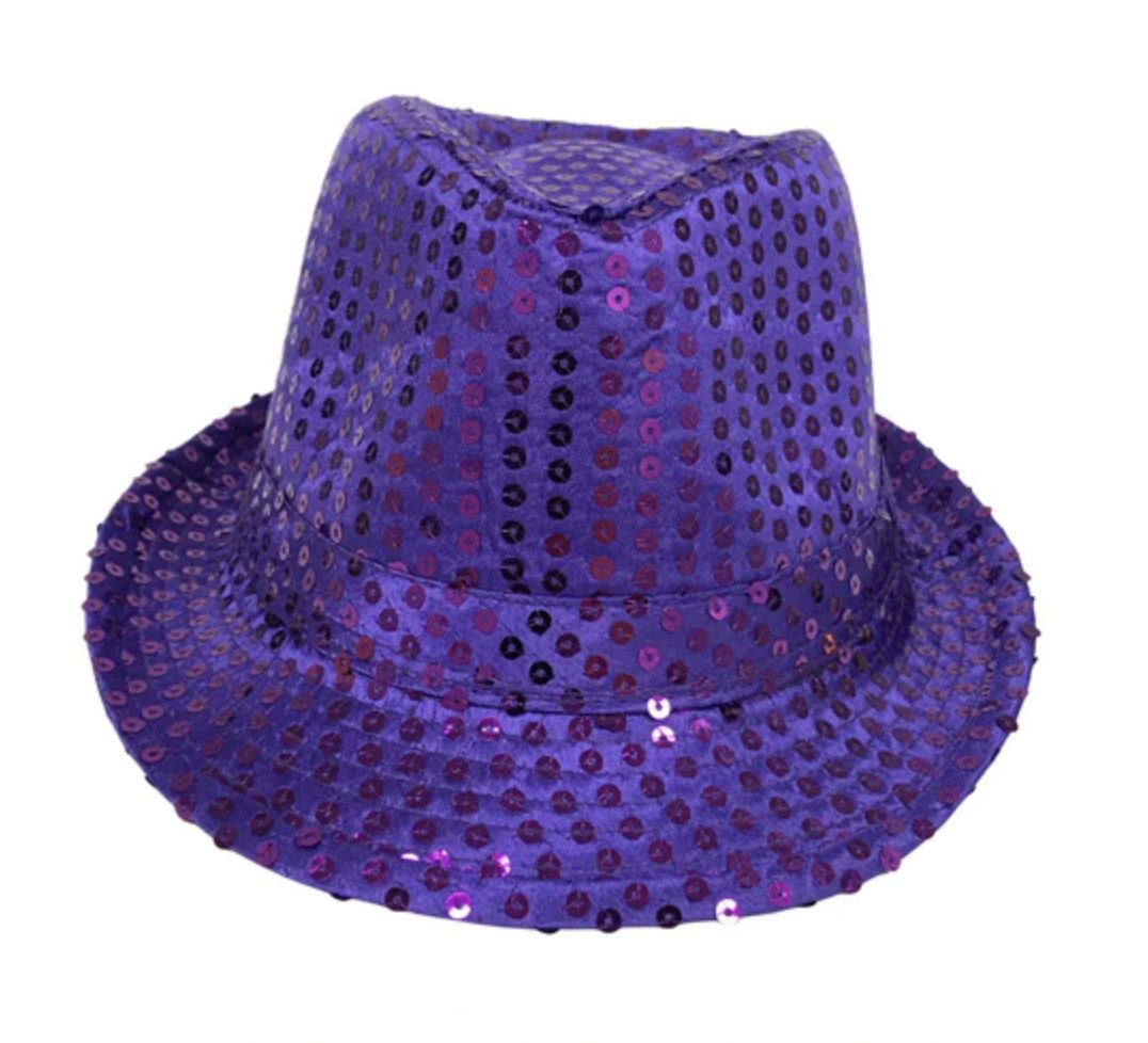 Purple Sequin Fedora (Each)