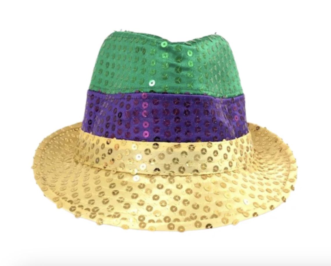 Purple, Green and Gold Sequin Fedora (Each)