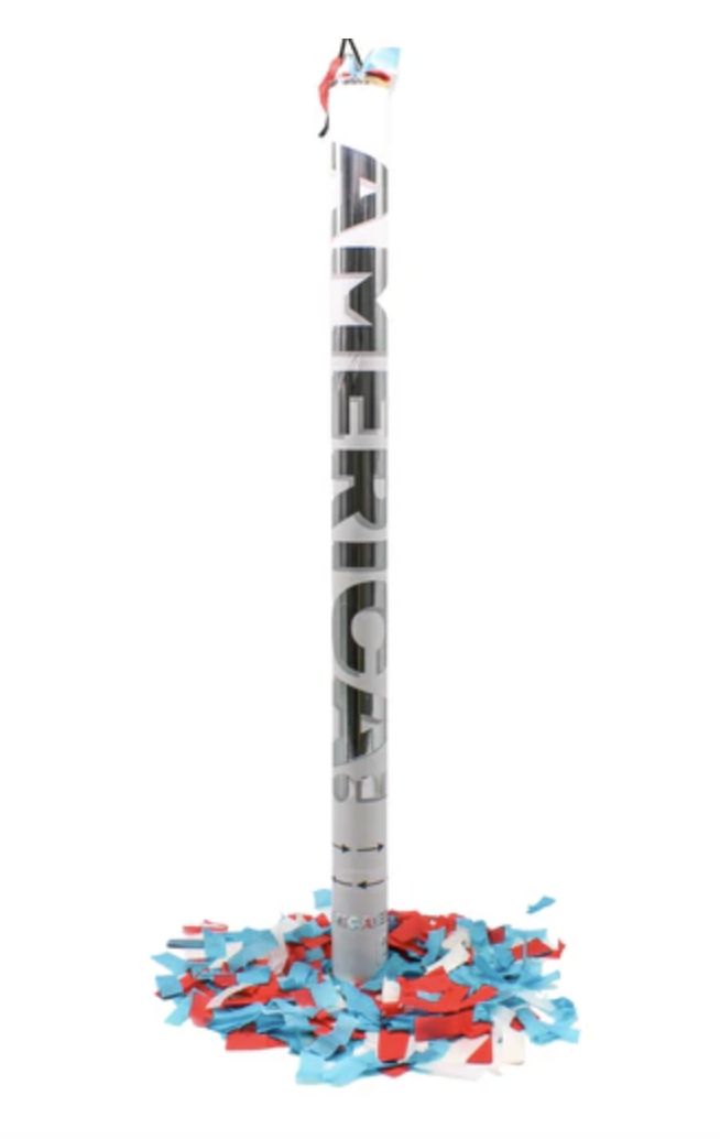 Red, Blue, and White Confetti Cannon 31"