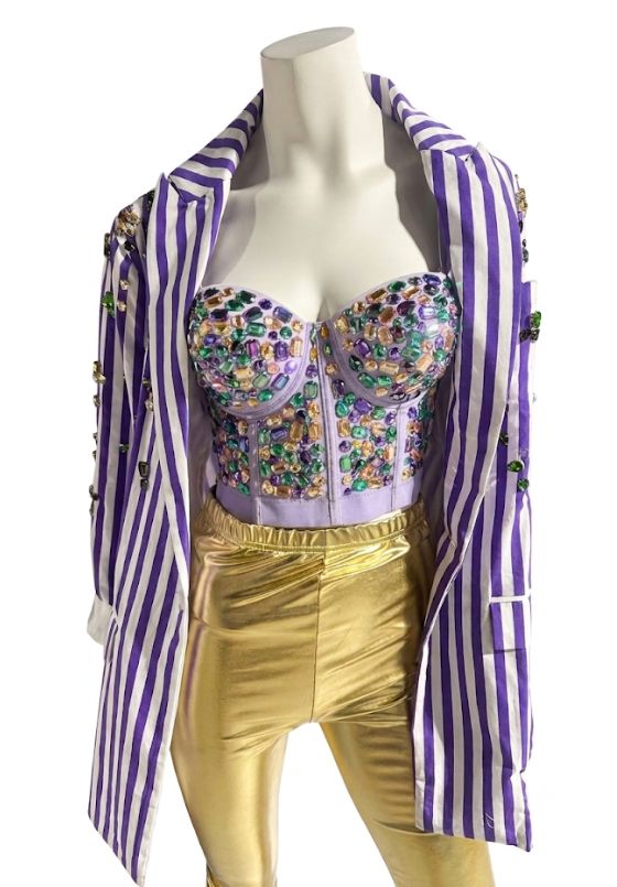 Rhinestone Bustier - Lavender