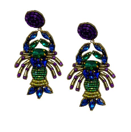 Rhinestone Crawfish Earrings (Pair)