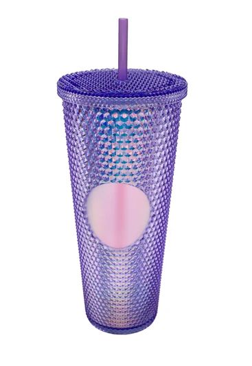 Purple Mirror 710ml Double Wall Plastic Tumbler (Each)