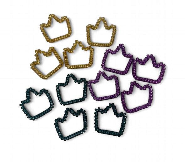 Purple, Green and Gold Crown Hair Tie (Dozen)