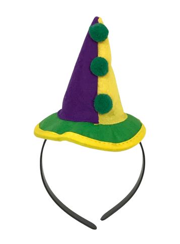 Purple, Green and Yellow Clown Hat Head Bopper (Each)