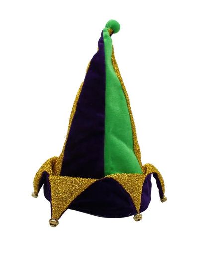 Purple, Green, and Gold Jester Hat (Each)