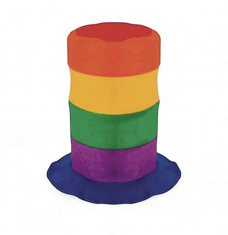 Rainbow Stovepipe Top Hat (Each)