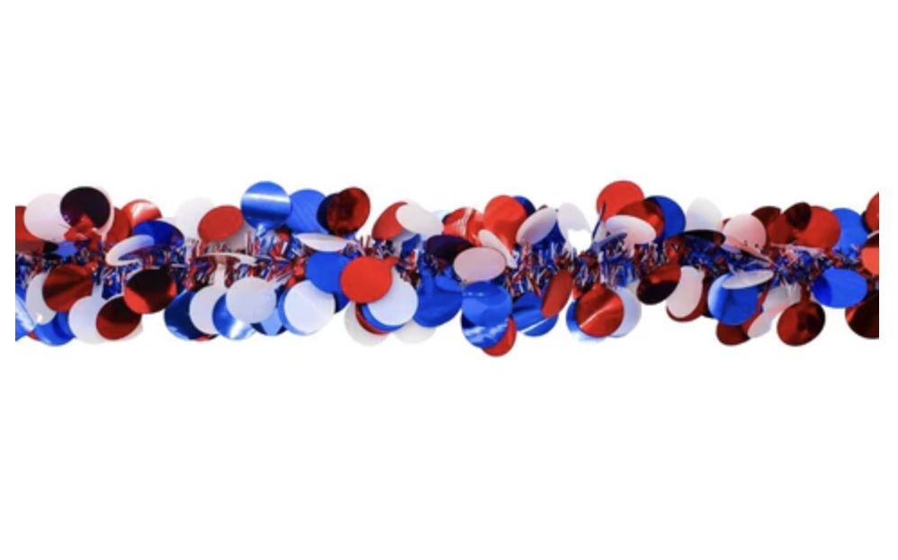 Red, White, and Blue Garland with Circles - 9' x 3.5" (Each)