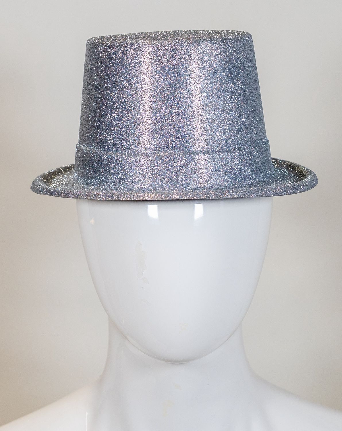 Silver Glittered Top Hat (Each)