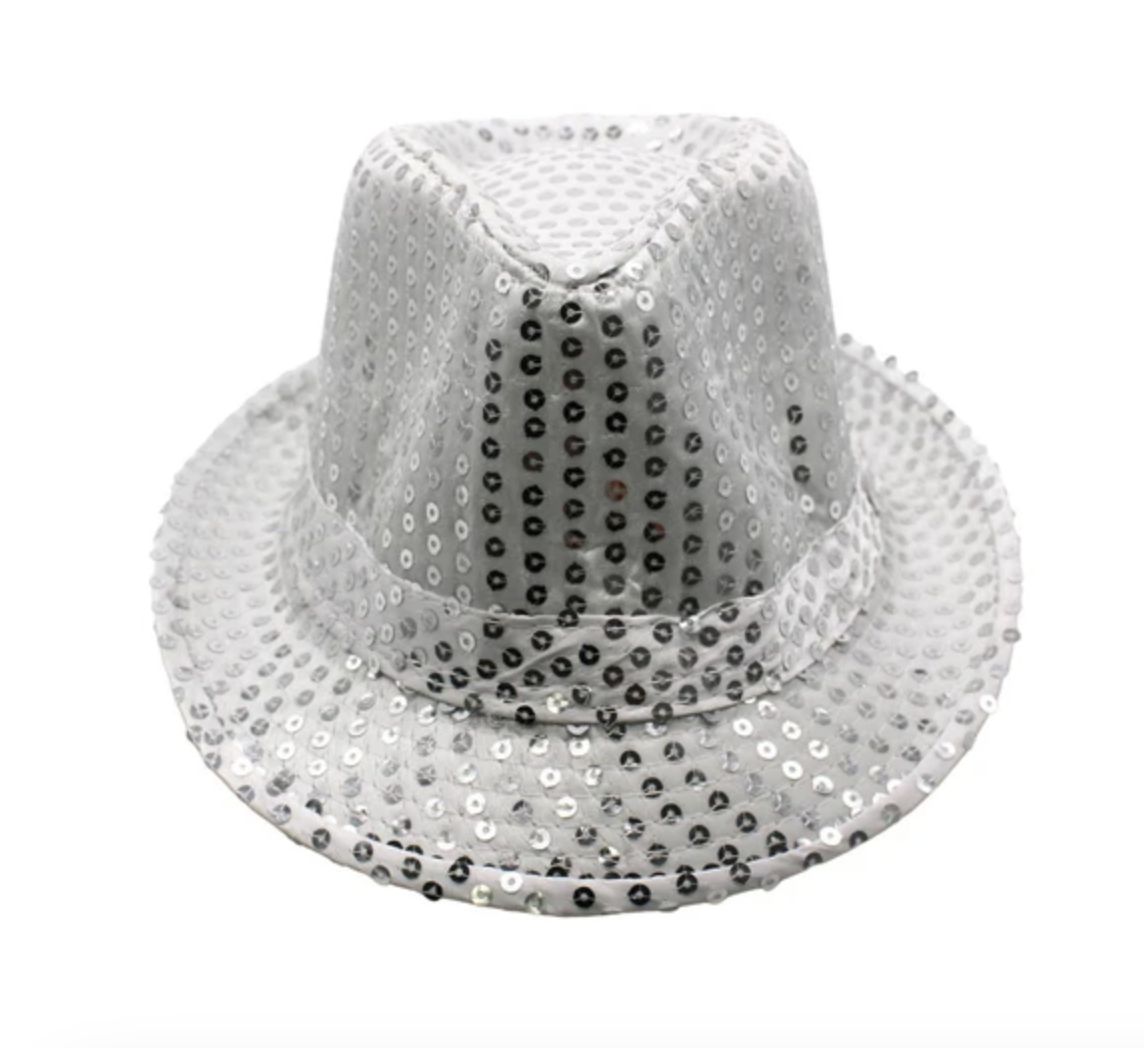 Silver Sequin Fedora (Each)