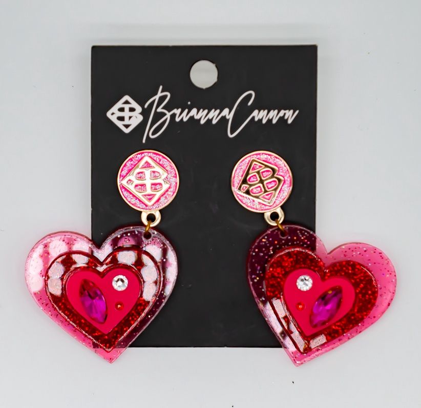 Valentines 2022 -Triple Heart Earrings with Crystals