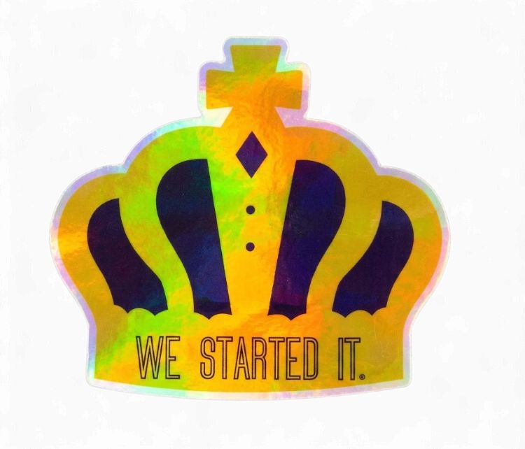 WE STARTED IT HOLOGRAPHIC STICKER 5X5.5