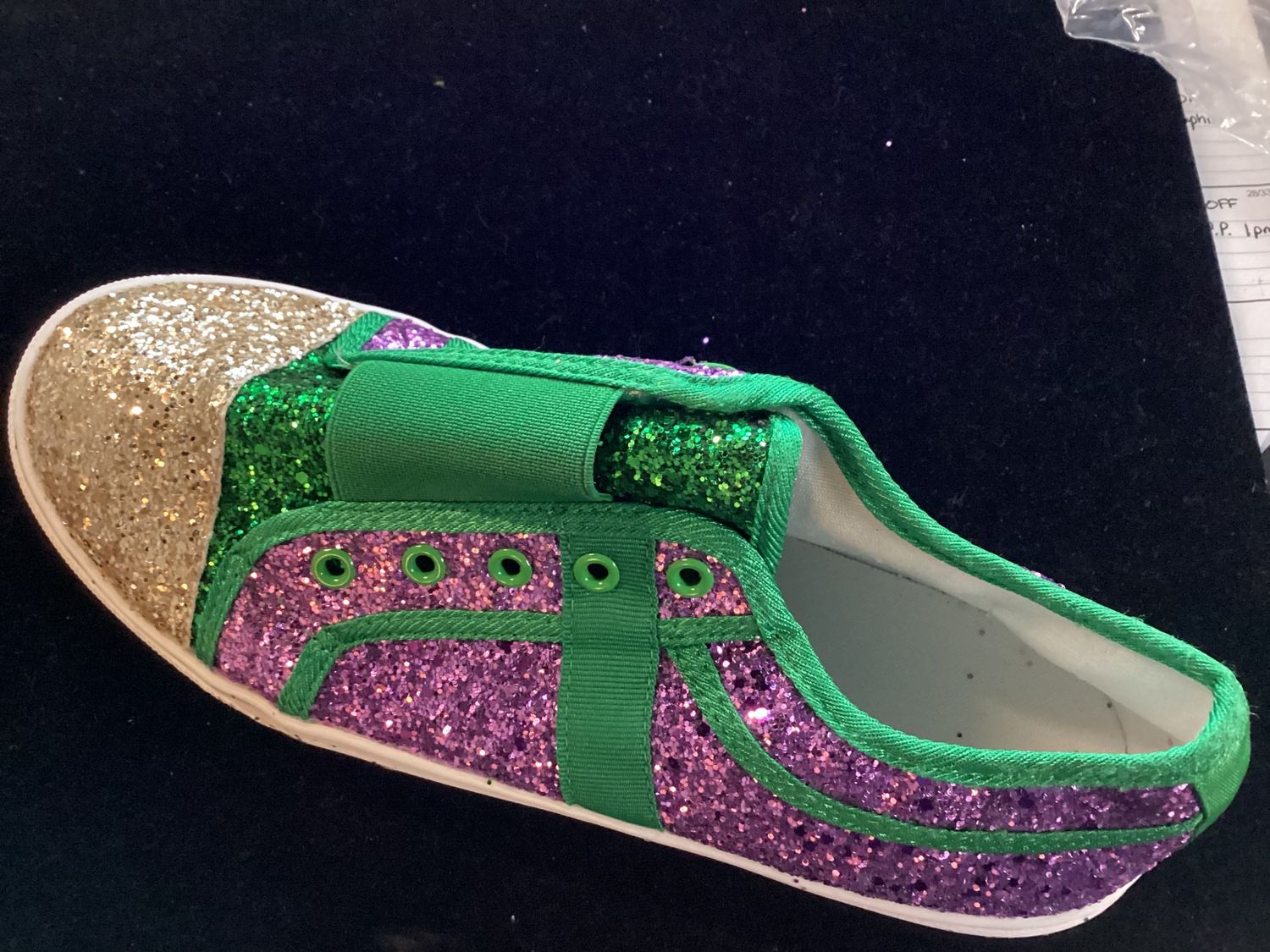 PGG Mardi Gras Glitter Sneakers, Size: 36