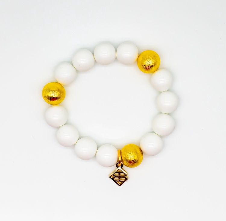 White Beaded Brianna Bracelet