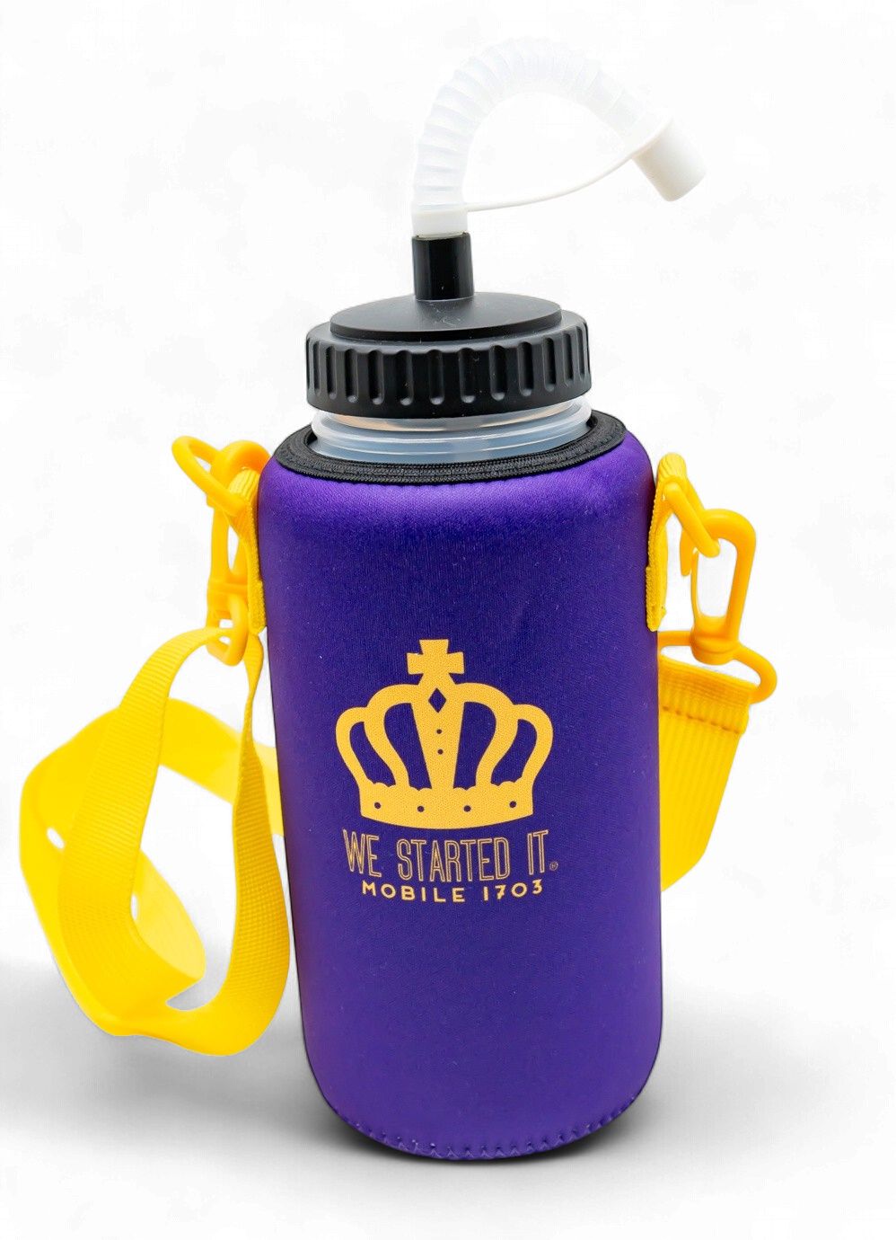 We Started It® Sports Bottle with Koozie - Purple