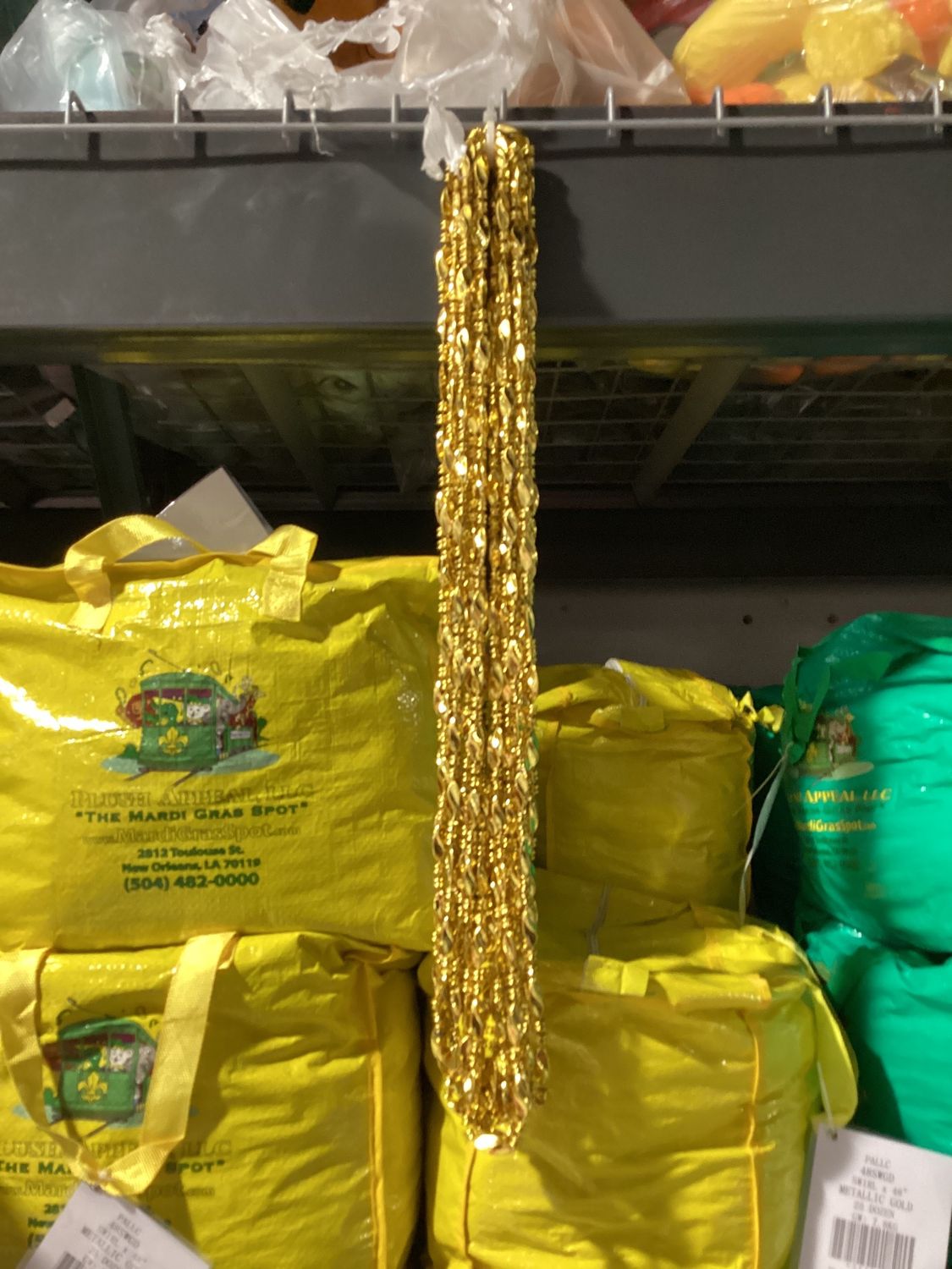 48" Swirl Mardi Gras Beads - Case (25 Dozen), Color: Metallic Gold