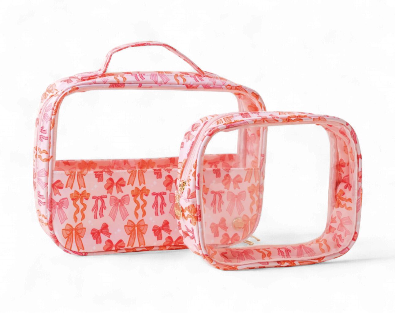 Clearly Chic Cosmetic Bag Set- Blushing Bows