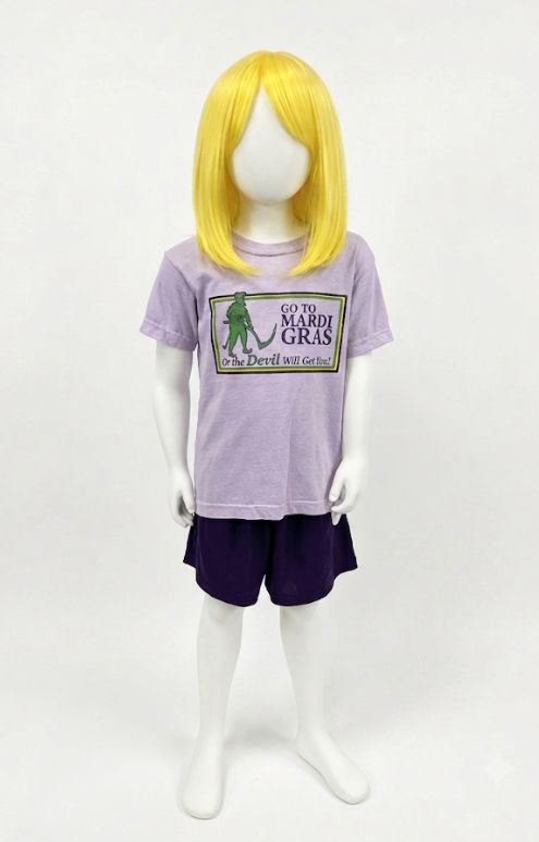Go To Mardi Gras Youth Tee- Orchid