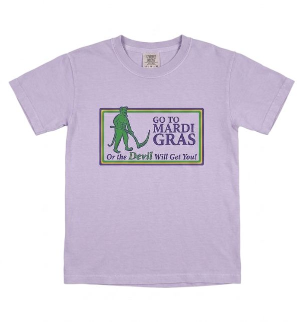 Go To Mardi Gras Youth Tee- Orchid