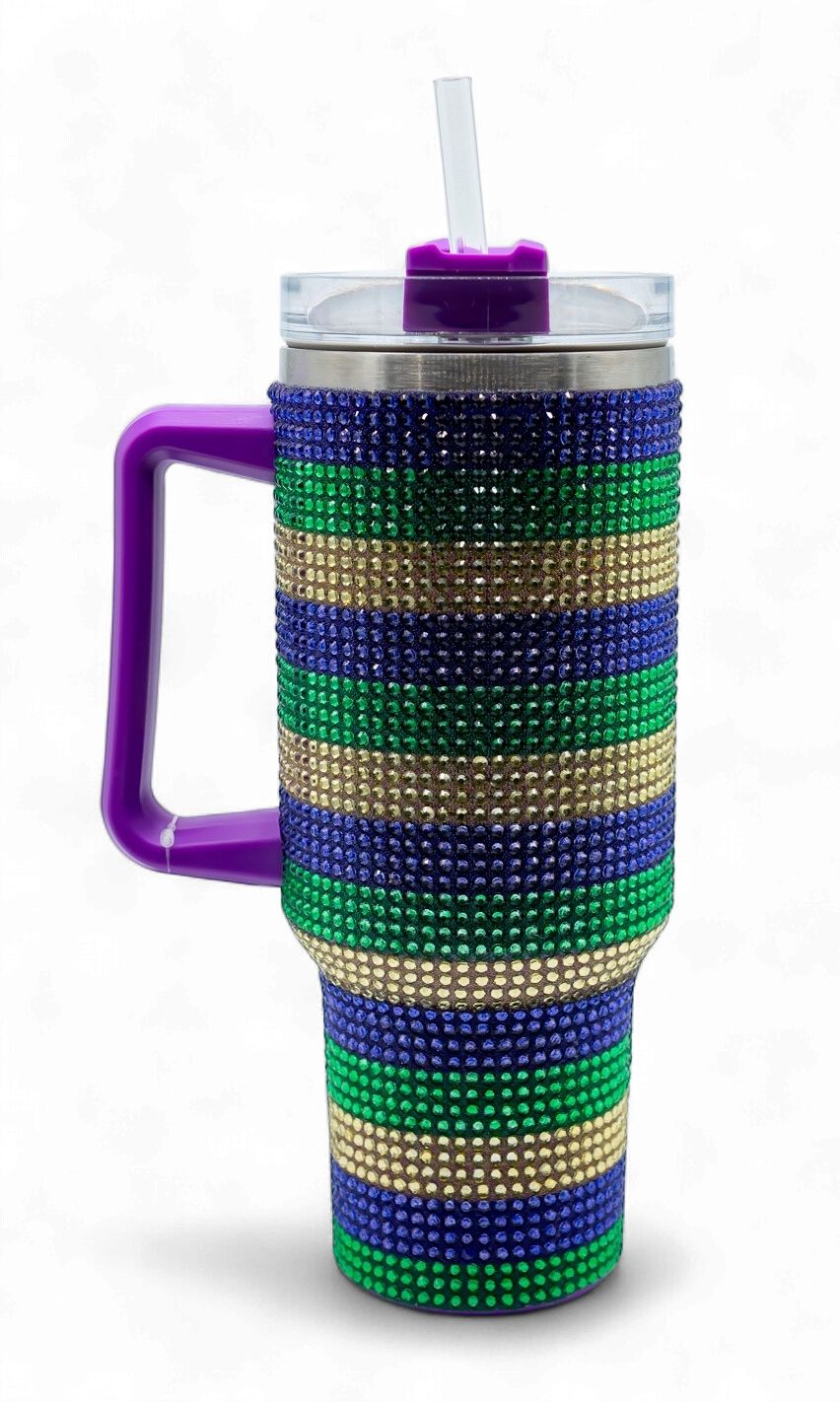 Mardi Gras Stripe Tumbler