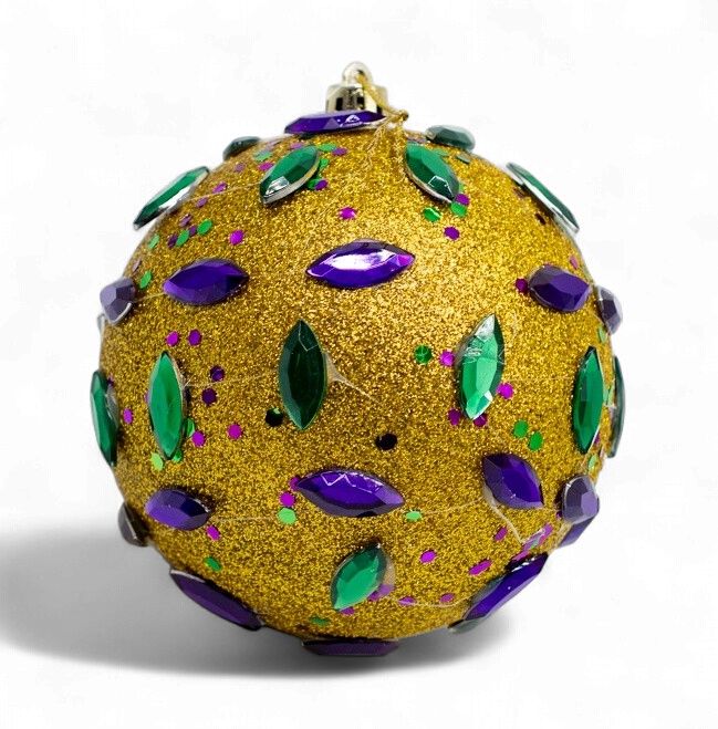 Gold Foam Ball with Beads Ornament