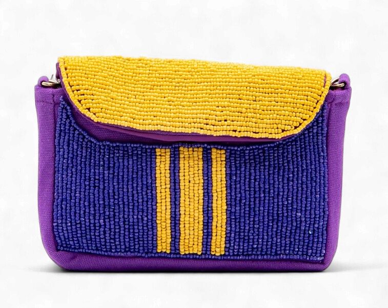 Gameday Stripe Beaded Mini Purse