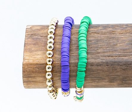 7" PGG Bons Temps Bead Bracelet Stack