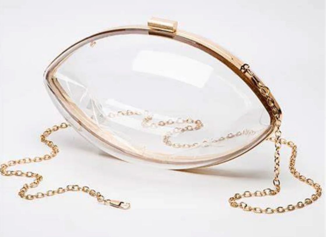 Clear Acrylic Football Clutch