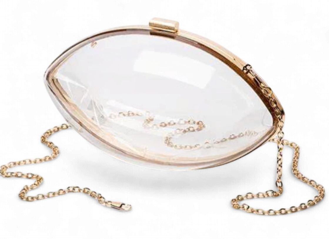 Clear Acrylic Football Clutch