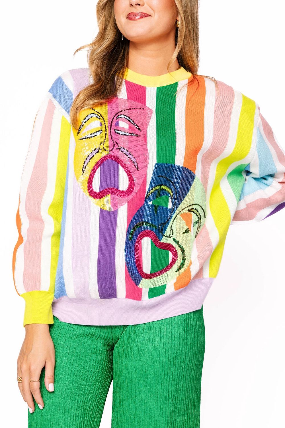 RAINBOW STRIPE MASK SWEATER
