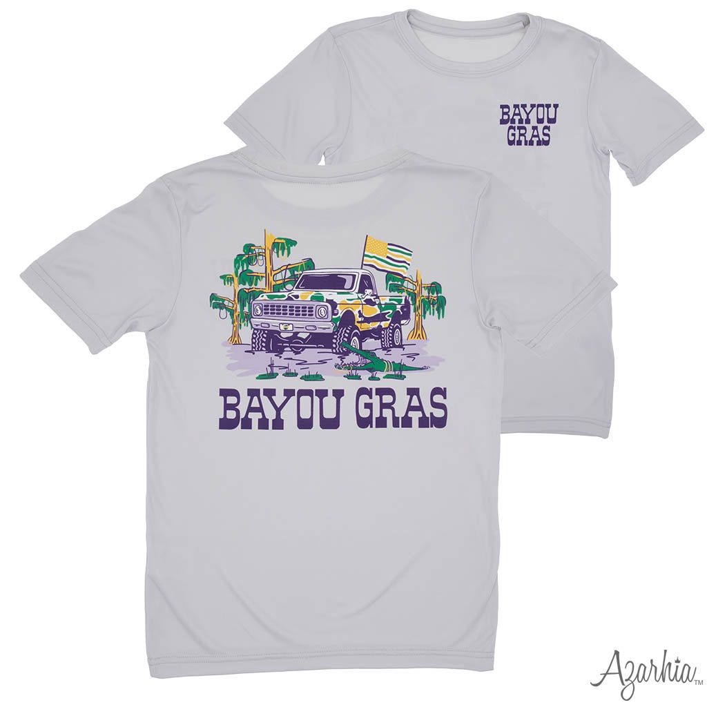 Mardi Gras Swamp Truck Grey Drifit