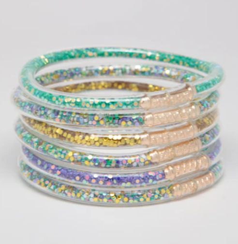 Mardi Gras Confetti Bracelets Waterproof for Girls