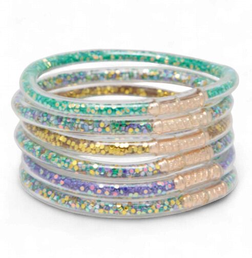 Mardi Gras Confetti Bracelets Waterproof for Girls