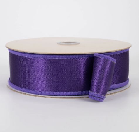 1.5" Double Sided Fused Satin Ribbon: Purple (10 Yards)