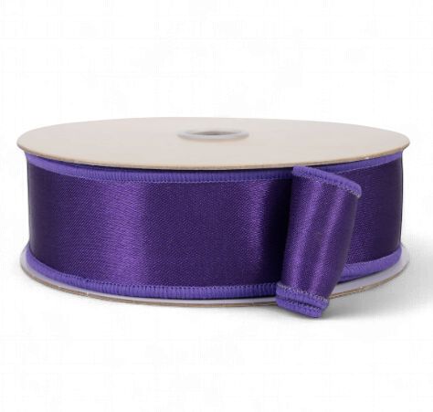 1.5" Double Sided Fused Satin Ribbon: Purple (10 Yards)