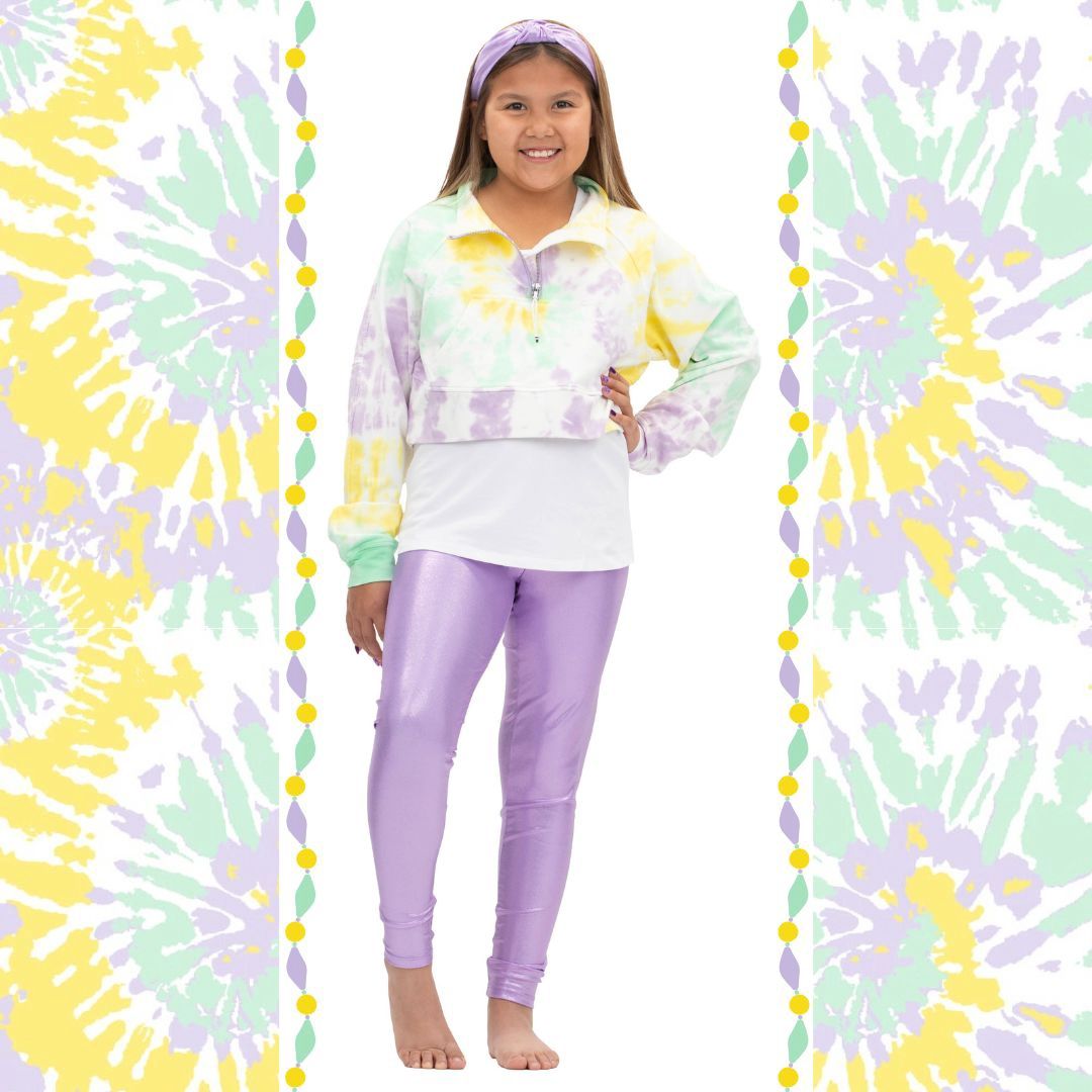 Mardi Gras Tie Dye Crop
