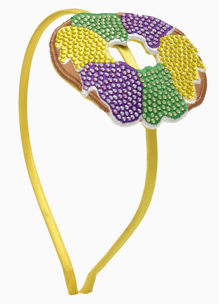 King Cake Rhinestone Headband in Mardi Gras