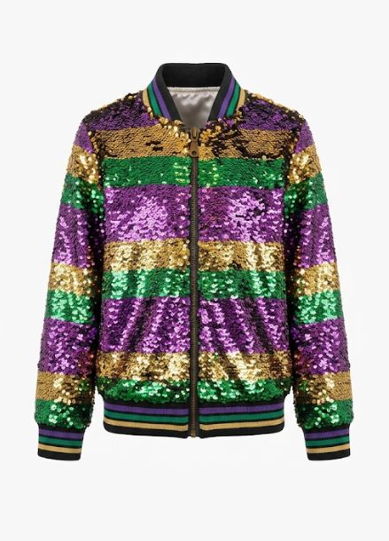 Sequin Jacket Purple, Green, and Gold Youth Striped