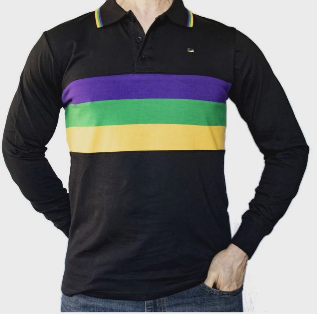 ADULT SS BLACK CHEST STRIPE