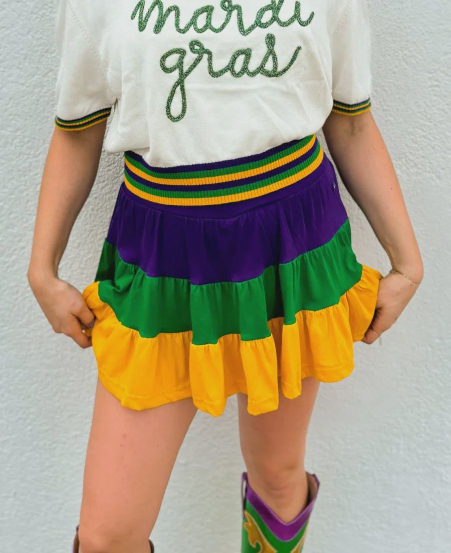 ADULT COLOR BLOCK SKORT