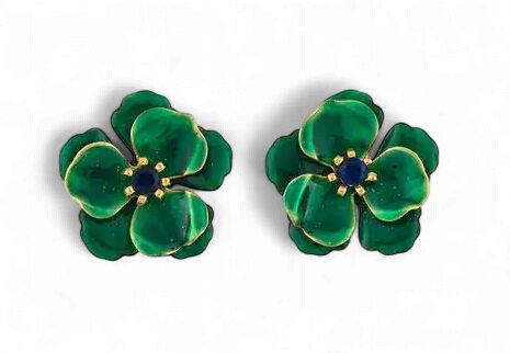 4 Leaf Clover w/ Flower Earrings
