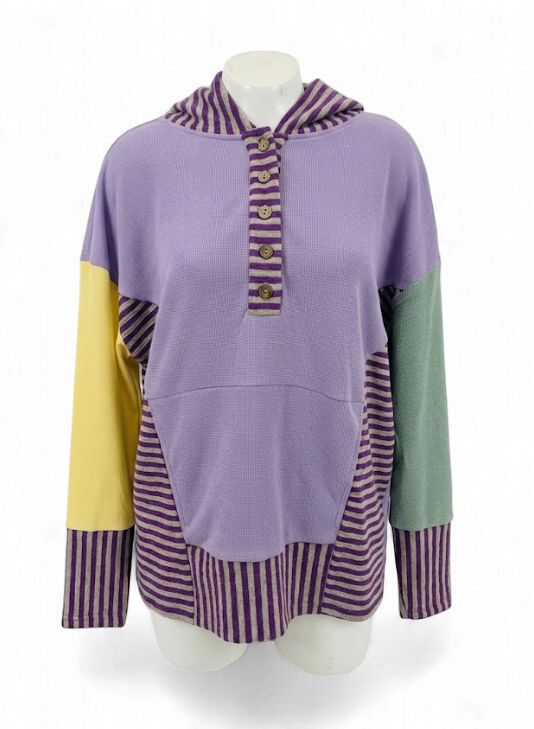 Lavender Kangaroo Pocket Hooded Sweater