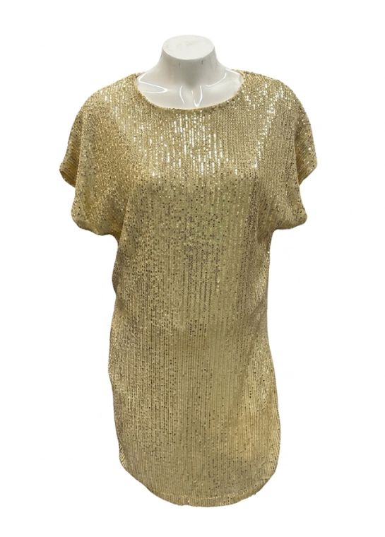 Purple or Gold Mardi Gras Sequin Short Sleeve Dress