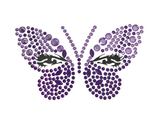 Purple and Lavender Butterfly Stick on Face Gems (Each)