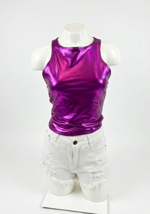 Purple Mardi Gras Metallic Raceback Top