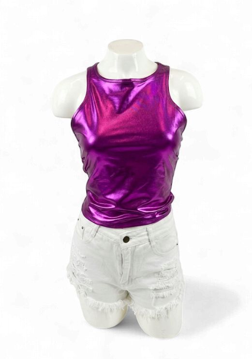 Purple Mardi Gras Metallic Raceback Top