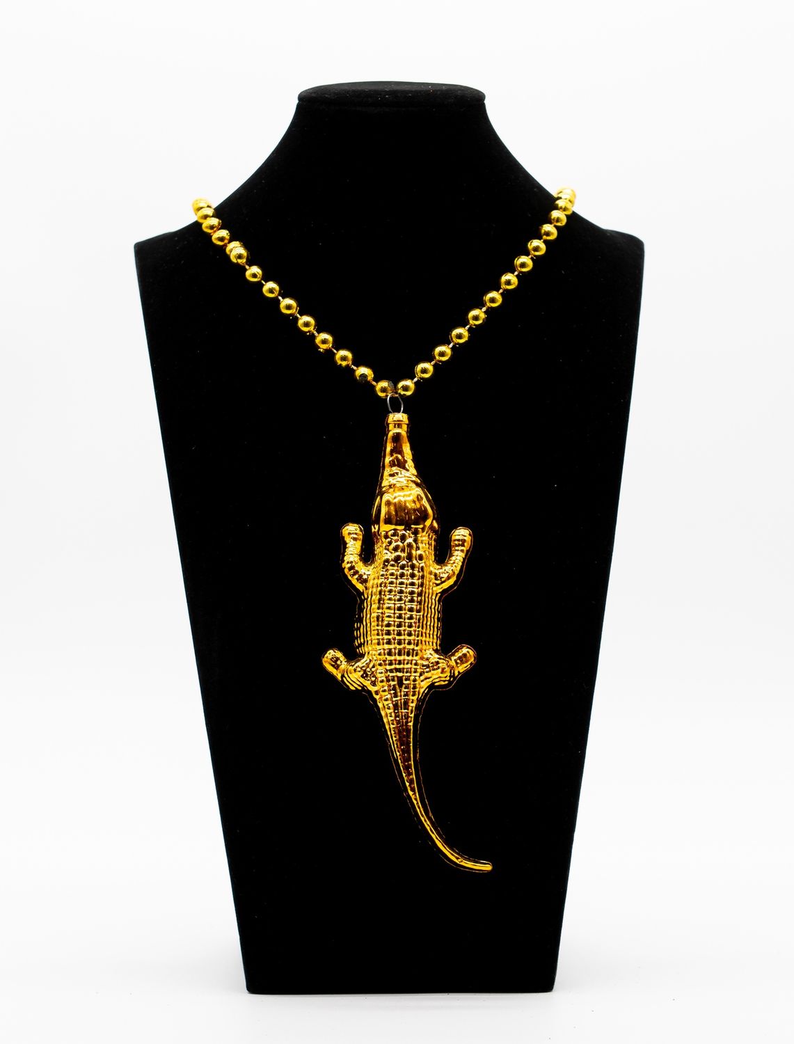 33" 7.5mm Necklace with Blow Mold Alligator - Purple single